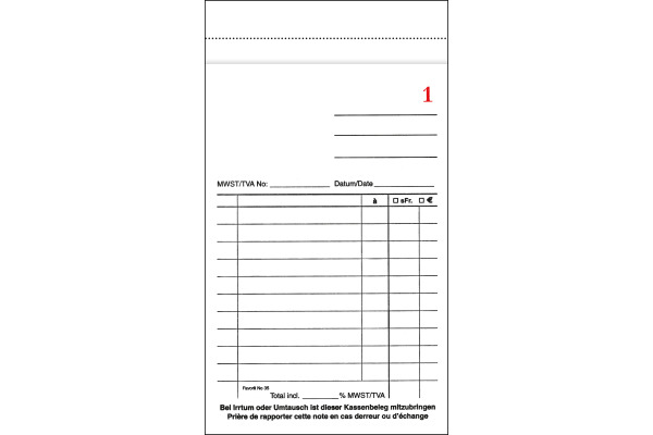 FAVORIT Kassablock 10x17,5cm 35WEISS weiss 50x2 Blatt