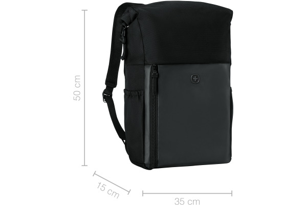 WENGER UrbanOne Roll-Top Backpack 653890 15.6 inch Black