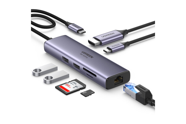 UGREEN 7-in-1 USB-C-Hub 60515 Ethernet Interface