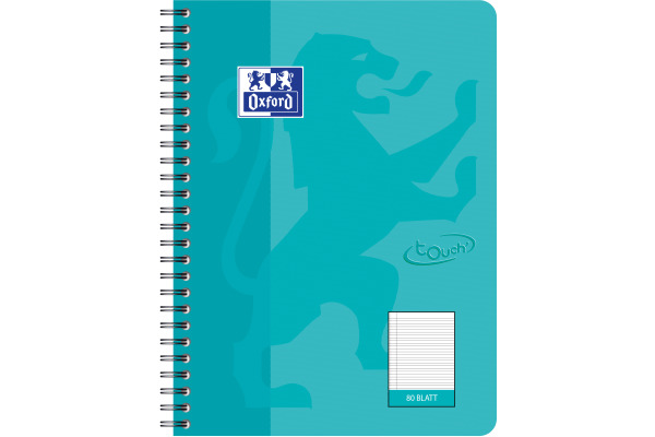 OXFORD Collegeblock Touch B5 400086489 aqua, liniert 80 Blatt