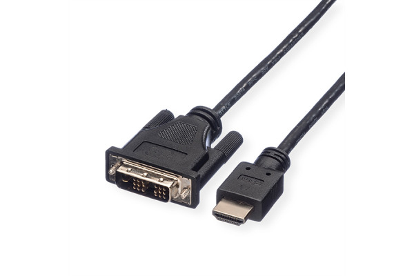 ROLINE DVI-HDMI Kabel (18+1) 11.04.552 Black, ST/ST, 2m