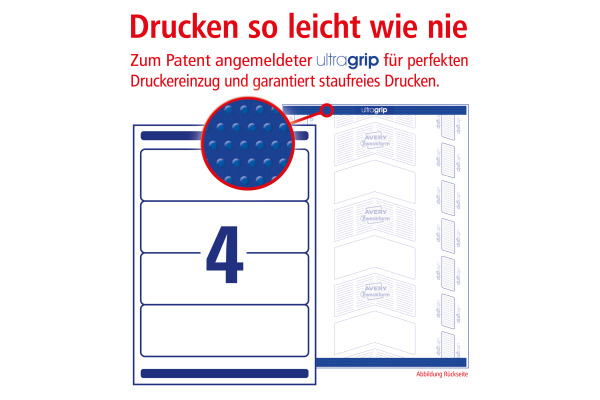AVERY ZW. Ordner-Etiketten 61x192mm L4761-25 weiss 120 Stück/25 + 5 Blatt
