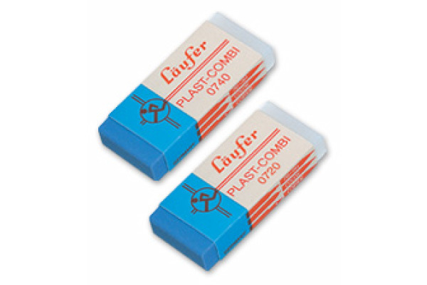 LÄUFER Radierer Plast Combi 69849 2 Stück 65x21x12mm