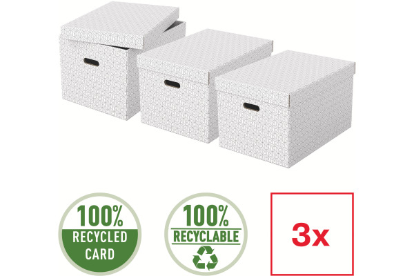 ESSELTE Aufbewahrungsboxen Home L 628286 weiss 510x355x305mm 3 Stück