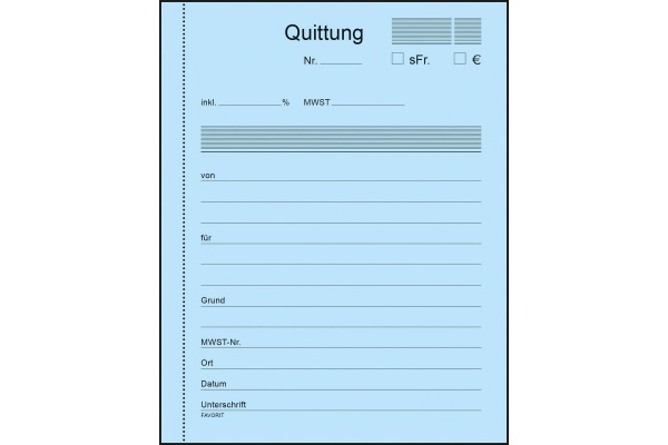 FAVORIT Formularbuch Quittungen A6 9098 OK Durchschreibepapier 50x3 Blatt