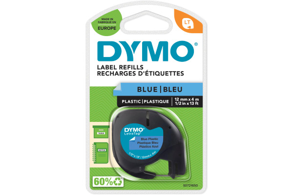 DYMO Schriftband LetraTag blau S0721650 Plastik 12mmx4m