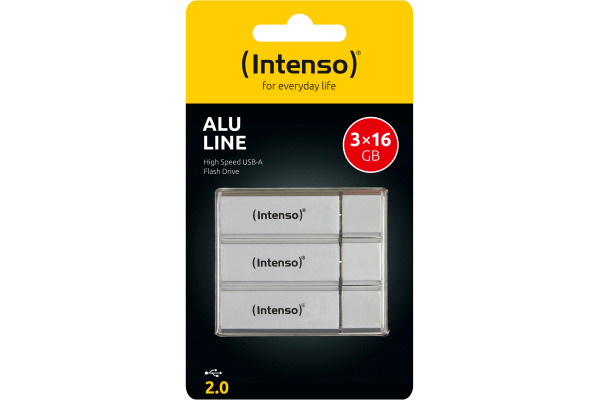 INTENSO USB-Stick Alu Line 3x 16GB 3521473 USB 2.0 silver