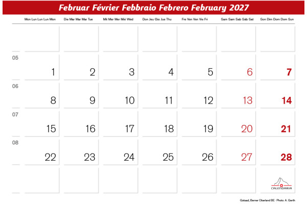 CALENDARI Bildkalender 2027 36205991 Berner Oberland ML 31.5x23cm