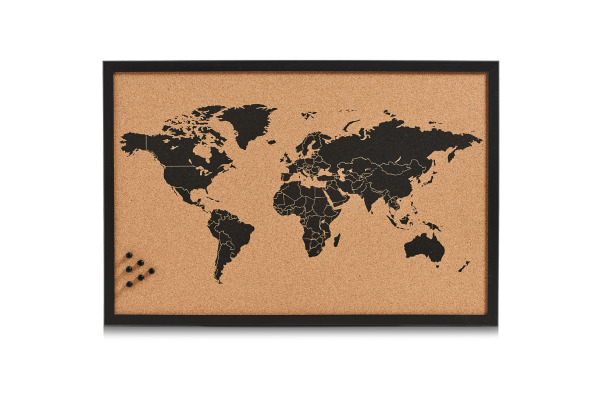 ZELLER Pinboard World 59x40 cm 11571 schwarz