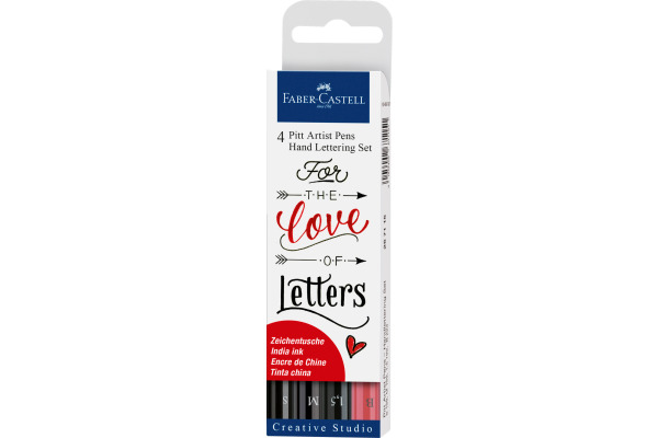 FABER-CA. Pitt Art Pen Handlettering 267115 schwarz 4 Stück