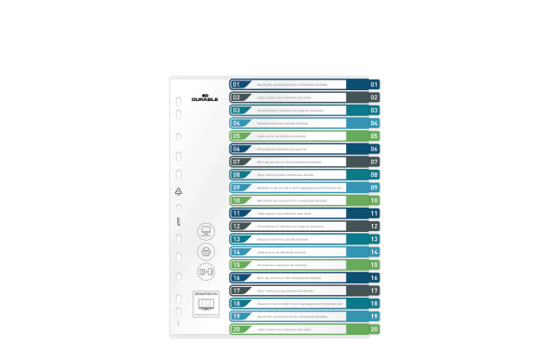 DURABLE Register PP A4+ 679727 mehrfarbig 1-20