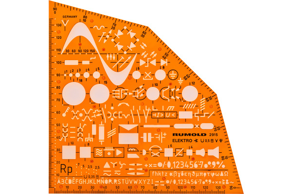 RUMOLD Ausbildungsschablone 2915 155x155x1,2mm orange/transp.