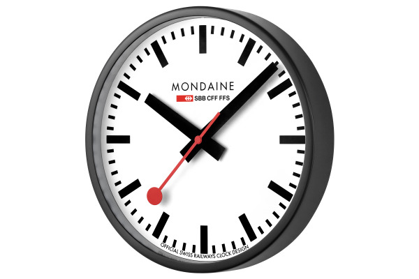 MONDAINE Wanduhr 250mm A990CLOCK schwarz