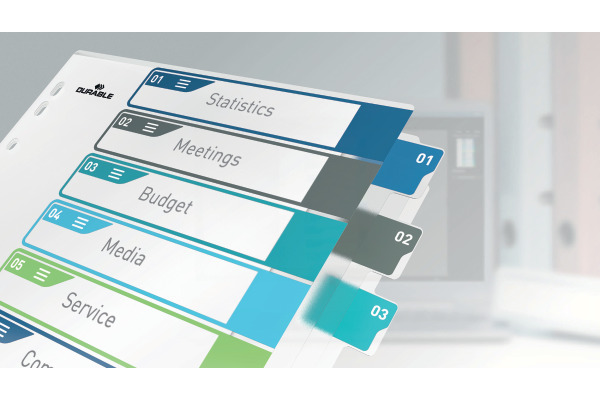 DURABLE Register PP A4+ 679527 mehrfarbig 1-10
