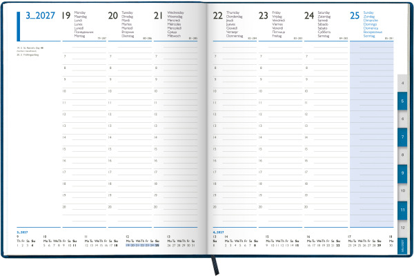 SIMPLEX Agenda Managertimer 2027 7008B2.27 1W/2S schwarz ML 20.8x25.8cm