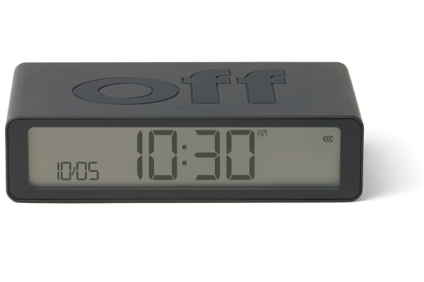 LEXON Wecker Flip Classic LR157G3 dunkelgrau, USB-C