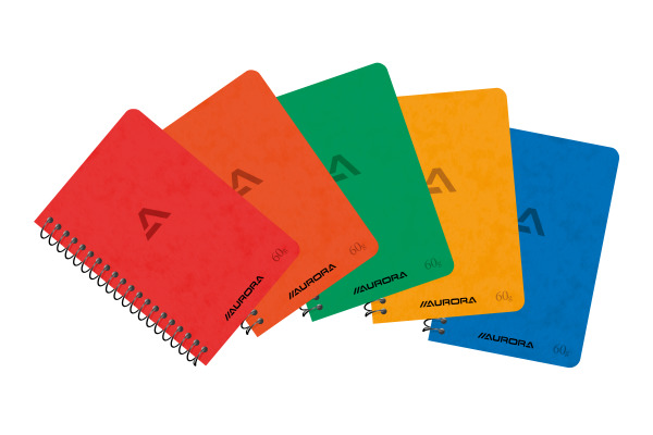 AURORA Spiralheft 7,5x11cm 1140GQ5 assortiert, kariert 5mm 80 S.