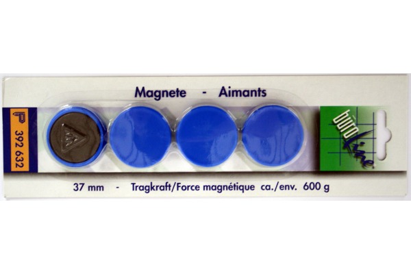 BÜROLINE Magnet 37 mm 392632 blau 4 Stück