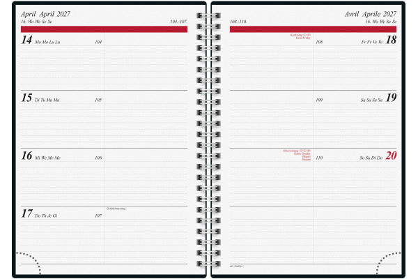 RIDOIDE Agenda Timing 1 Mountains 2027 702180701 1W/2S ML 14.8x21cm