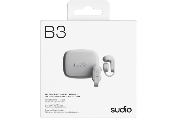 SUDIO Clip-On Earbuds B3WHT B3, White, Wireless