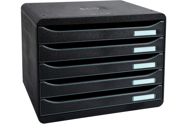 BIELLA Schubladenbox BigBox quer A4+ 30871402 schwarz 5 Schubladen
