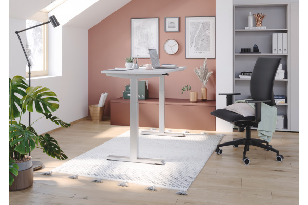 APOLLO Bürotisch ONE 120x67cm VXMST612 weiss/silber, elektrisch