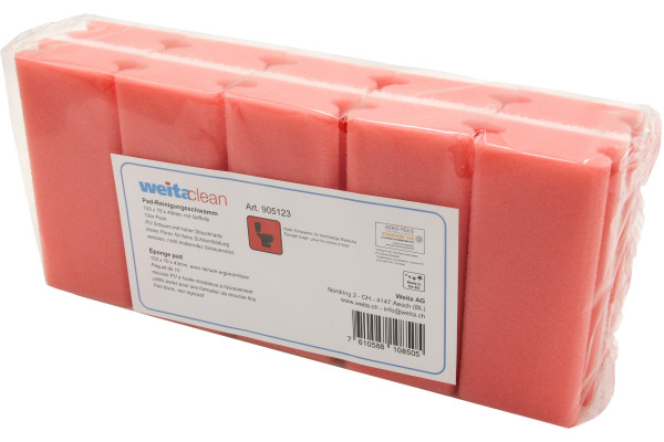 WEITACLEA Padschwamm 150x70x43mm 5028025 rot, kratzfrei 10 Stück