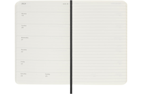 MOLESKINE Wochen-Notizkalender 26/27 DSB18WN2Y 18M liniert SC schwarz 9x14cm