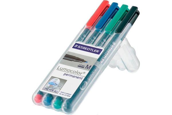 STAEDTLER Lumocolor permanent M 317 WP4 4 Farben ass.