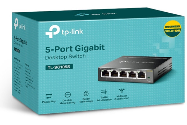 TP-LINK 5-Port Gigabit Desktop Switch TLSG105S Desktop Steel Case