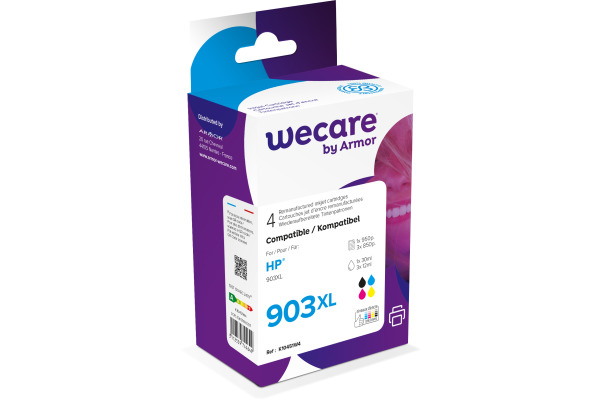 WECARE Tinte 903XL rebuilt CMYBK 3HZ51AE z.HP OfficeJet 6950 30/3x12ml