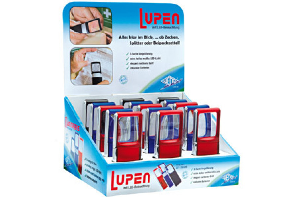 WEDO Rechtecklupe mit LED-Licht 271751599 15 Stück, Display