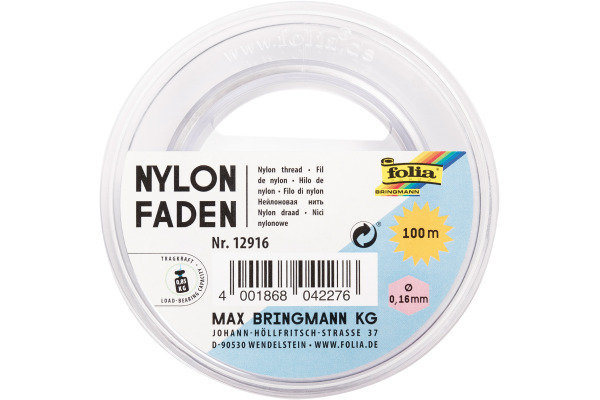 FOLIA Nylonfaden 0.16mmx100m 12916 transparent