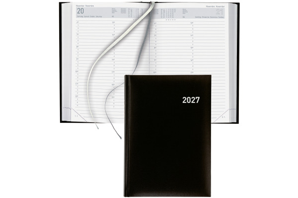 BIELLA Geschäftsagenda Manager 2027 806511020 1T/1S schwarz ML 14.5x20.5cm