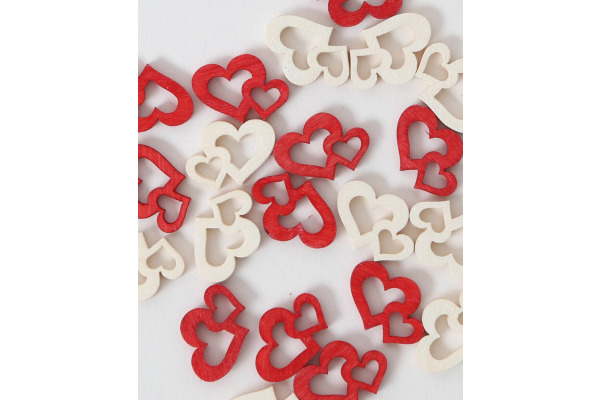 I AM CREA Streuteile Doppelherz 4501.82 rot/weiss, 24 Stück