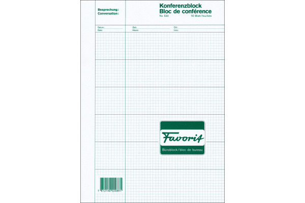 FAVORIT Konferenzblock A4 530 kariert 50 Blatt