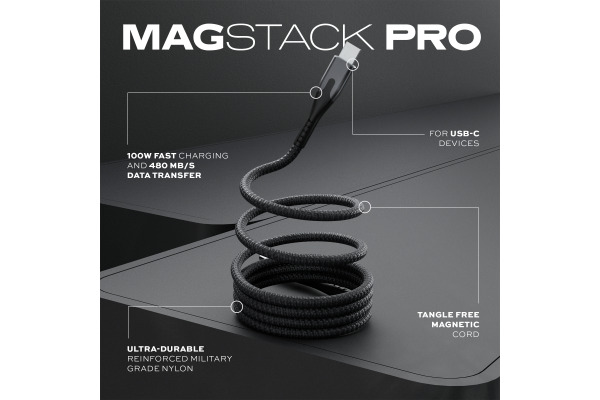 STATIK MagStack Pro,Magnetic Cable PUP-0550 USB-C to C, 0.5m 100W Black