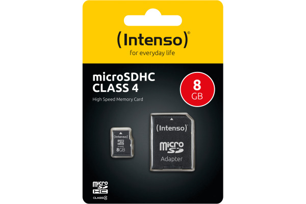 INTENSO micro SDHC Card Class 4 8GB 3403460 incl. SD Adapter