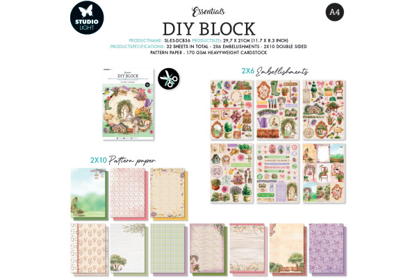 STUDIO LI Designblock A4 DCB36 Secretegarden 32 Blatt