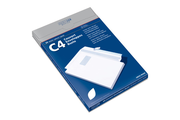 METTLER Couvert Fenster rechts C4 9064-120 120g,hochweiss,Kleber 20 Stk.