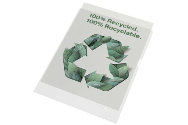 LEITZ Sichtmappen PP Recycled A4 627496 transparent, 100my 100 Stück