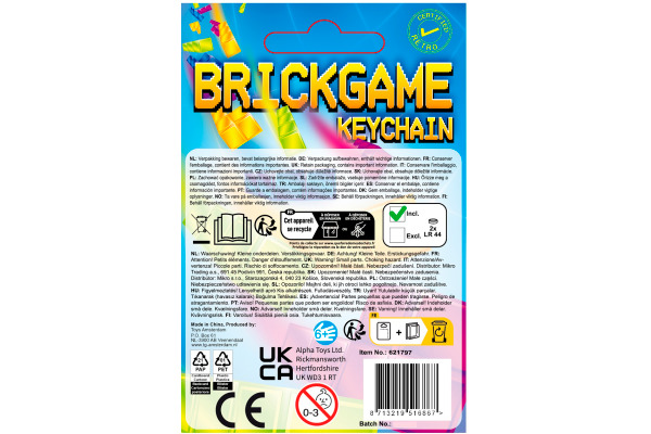 ROOST Schlüsselanhänger 621797 Mini Brickgame, assortiert