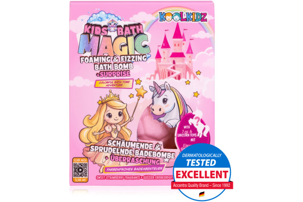 KOOLKIDZ Badebombe schäumend 3562963 4 assortiert, Einhorn