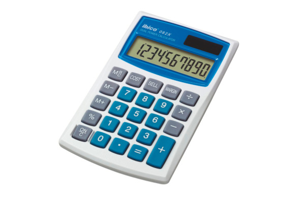 IBICO Taschenrechner 082X IB410017 10-stellig grau/blau