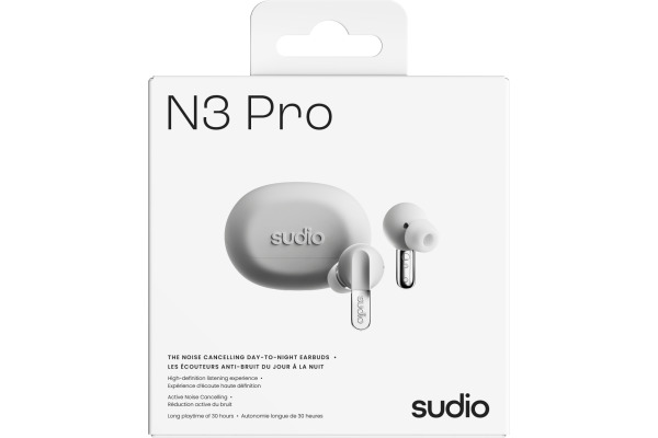 SUDIO Noise Cancelling Earbuds N3PROWHT N3 Pro, White, Wireless