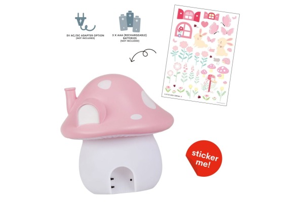 ALLC Nachtlicht mit Sticker NLDEPI17 Mushroom pink 17x19x17cm