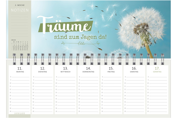 ARS EDITI Tischkalender 2027 13929 Lebensweisheit DE 29.7x11.5cm