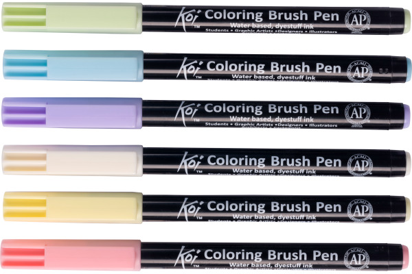 SAKURA Brush Pen Koi POXBR6G Pastel Set 6 Stück