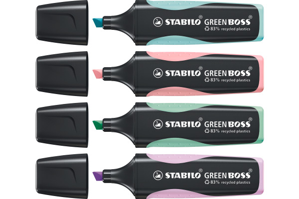 STABILO BOSS Textmarker Green 2-5mm 6070/4-2 Pastel 4 Stück