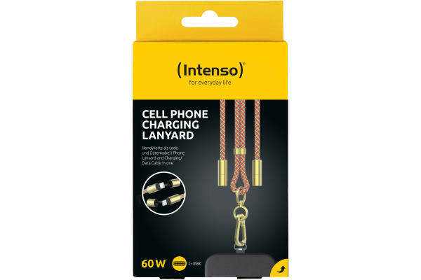 INTENSO Phone Lanyard Charg.Data Cable 7991005 2x USB-C, up to 1.65m neon mix